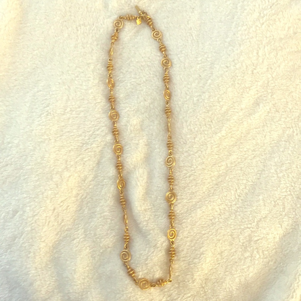 Vintage ANNE KLEIN Matte Gold Tone Long Necklace
